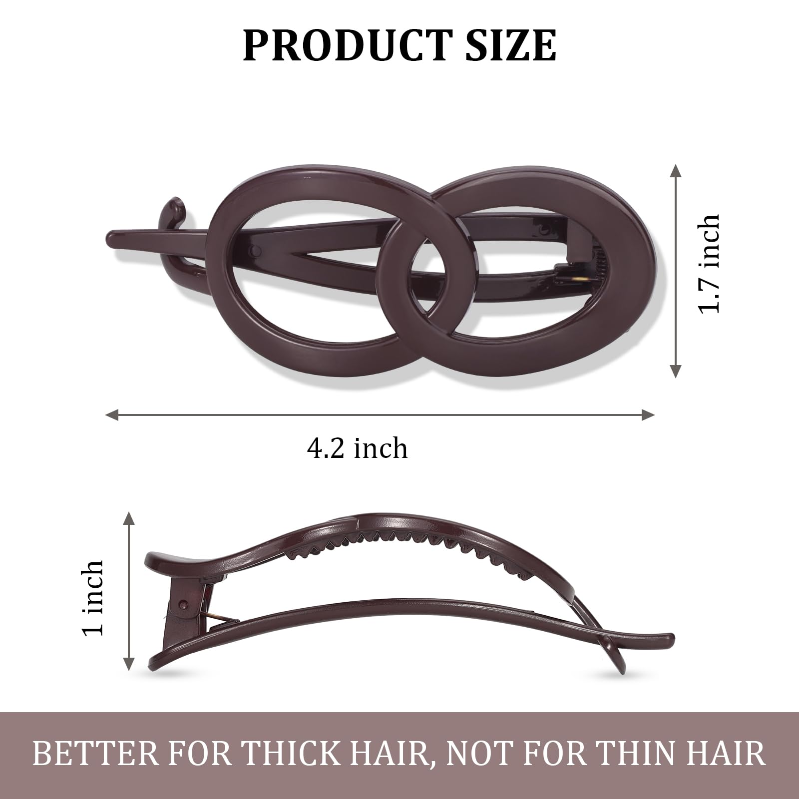 Amlaidu clip holding a thick twisted updo showing stable non-slip hold benefit