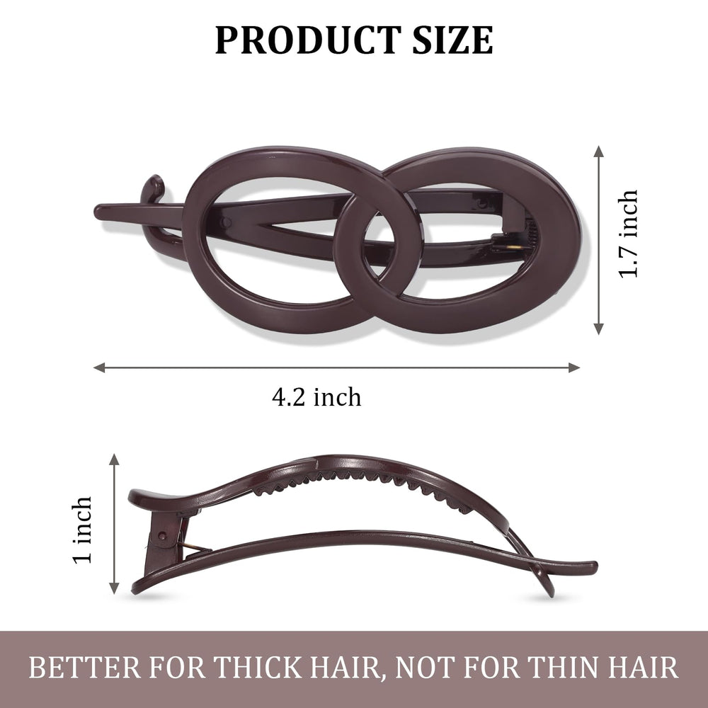 Amlaidu clip holding a thick twisted updo showing stable non-slip hold benefit