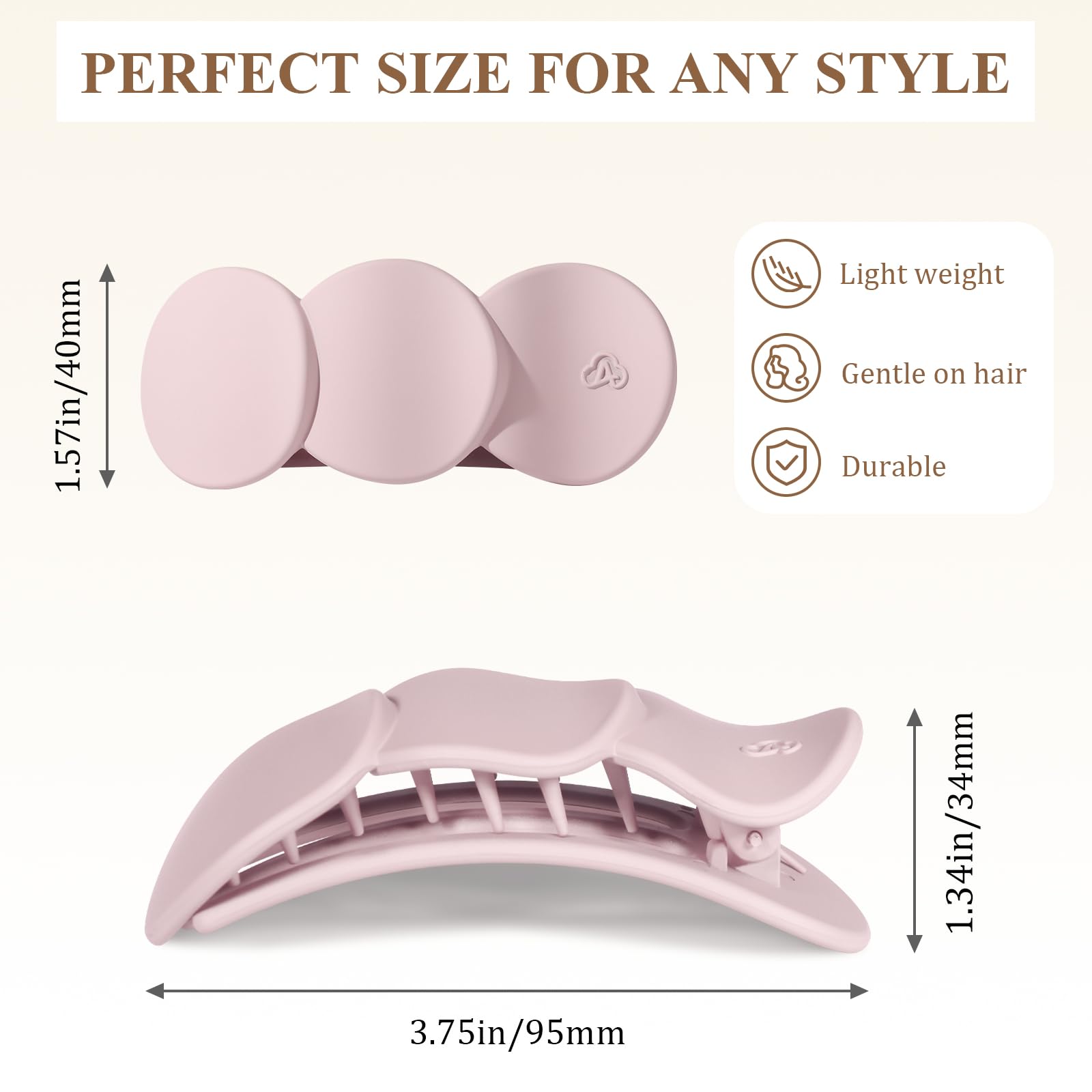 Amlaidu clip securing a half-up hairstyle for comfortable all-day wear