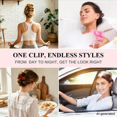 Amlaidu clip worn during yoga keeping hair held and comfortable