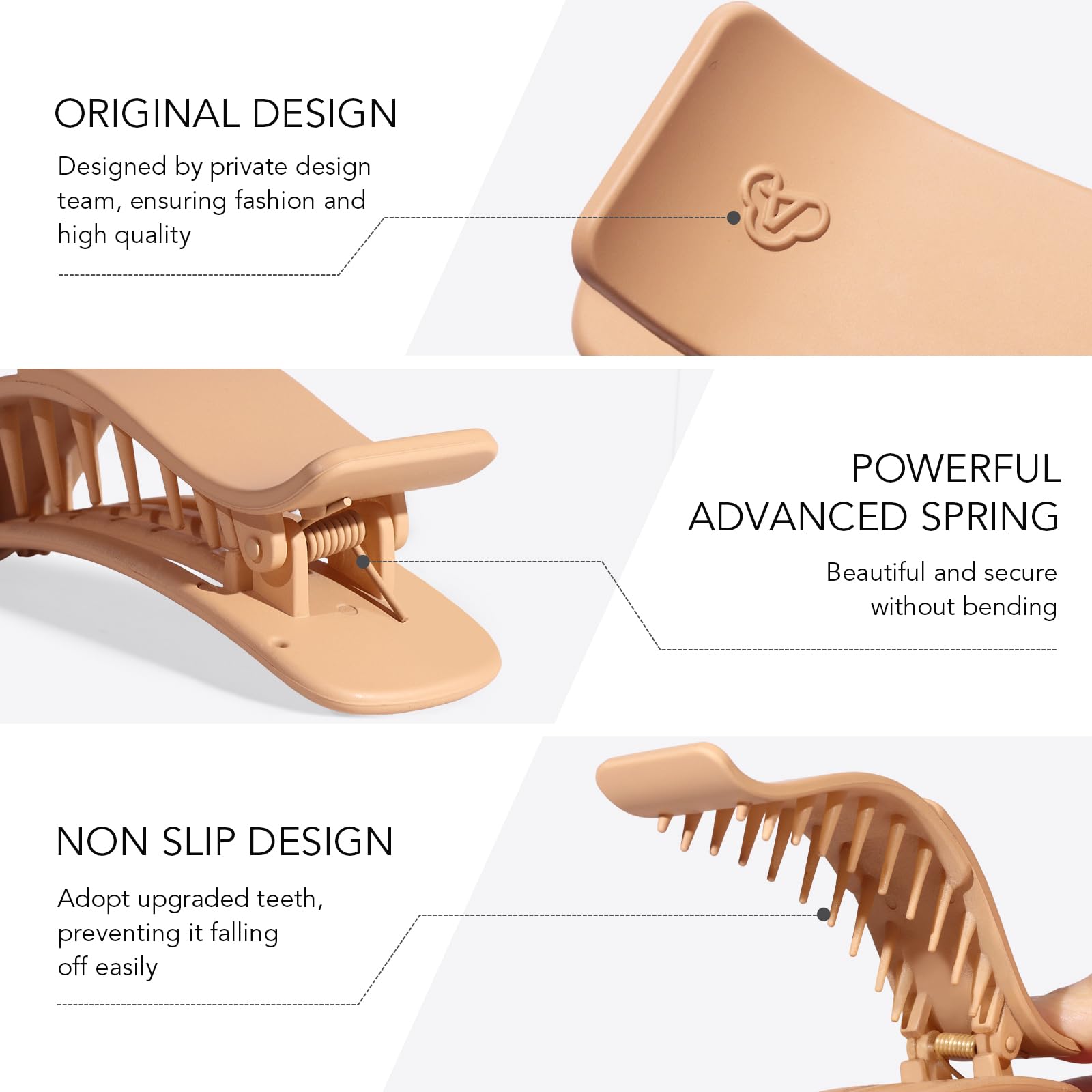 Amlaidu brown clip side profile showing gentle curve and ergonomic shape
