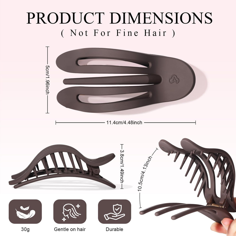 Amlaidu side profile of flat head clip, showing comfortable low profile
