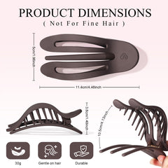 Amlaidu side profile of flat head clip, showing comfortable low profile