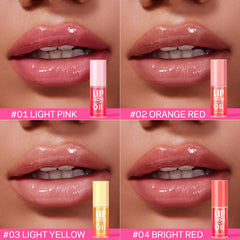 AMOADO strawberry shade worn on lips for hydrated, glossy natural color