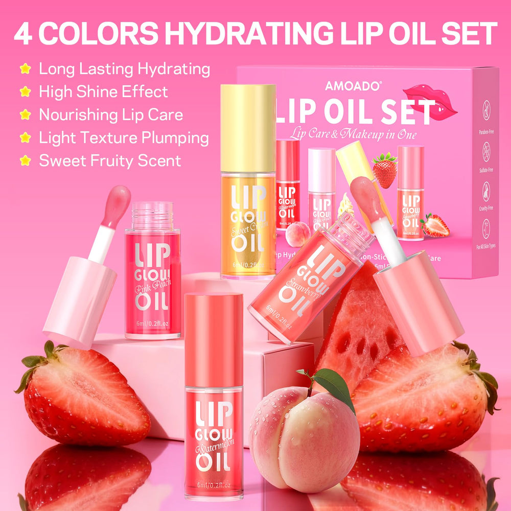 AMOADO watermelon shade on lips adding vibrant shine and lightweight hydration