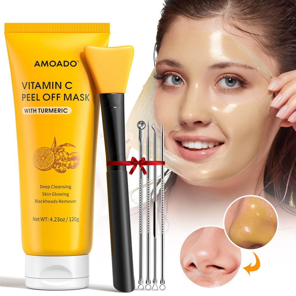 AMOADO turmeric and Vitamin C ingredients highlighting brightening