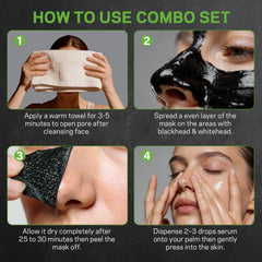 AMOADO mask applied on nose and T-zone illustrating targeted blackhead removal benefit