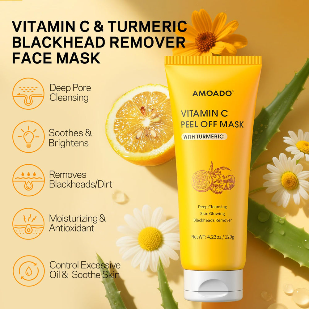 AMOADO peeling mask from nose revealing cleaner-looking pores