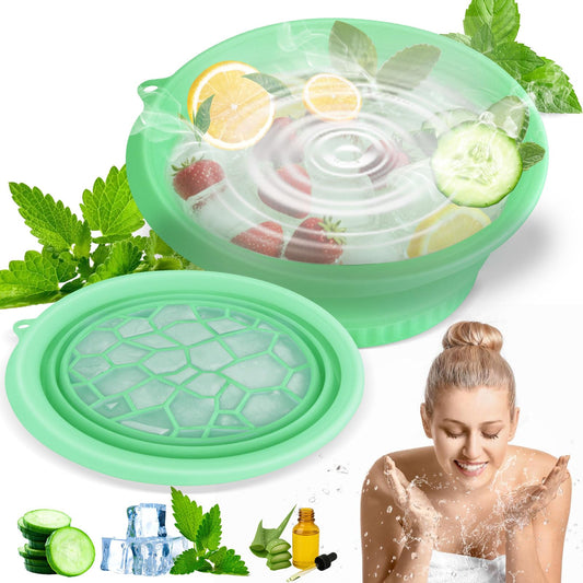 Amoner U front view of the collapsible face ice bowl highlighting portability and compactness