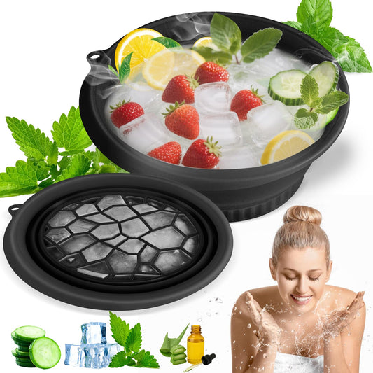 Amoner U front view black collapsible face bowl showing clean design and portability benefit