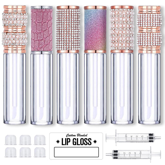 AMORIX front packaging showing six decorative empty lip gloss tubes for polished presentation