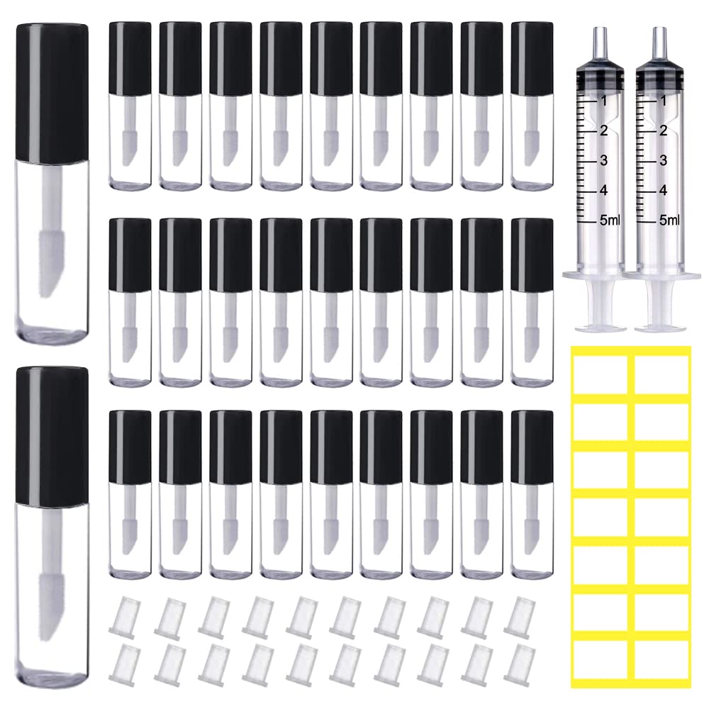 AMORIX front view of 50 mini lip gloss tubes showing kit completeness and portability