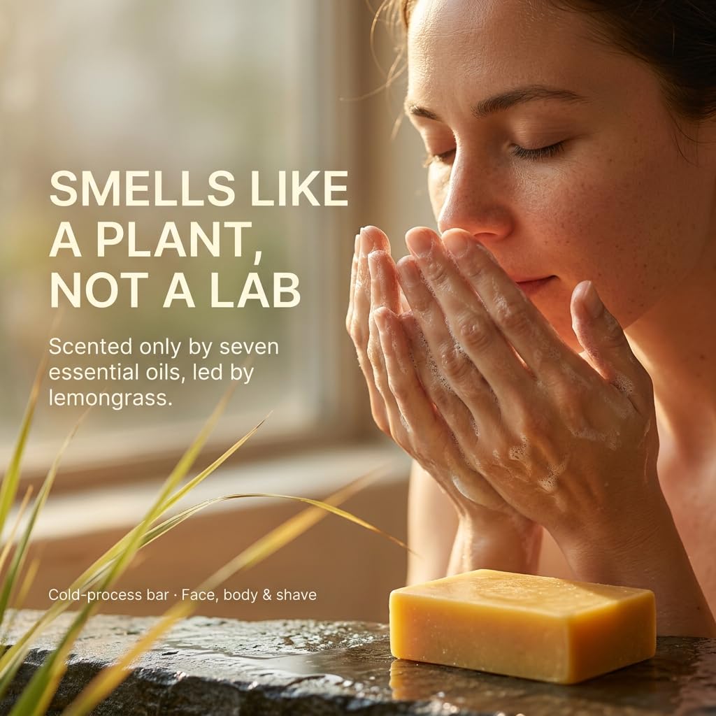 Amphibian Organics soap in travel pouch showing easy portable cleansing