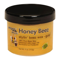 AmPro Beez Wax front jar showing label and gold cream for clear identification and benefit