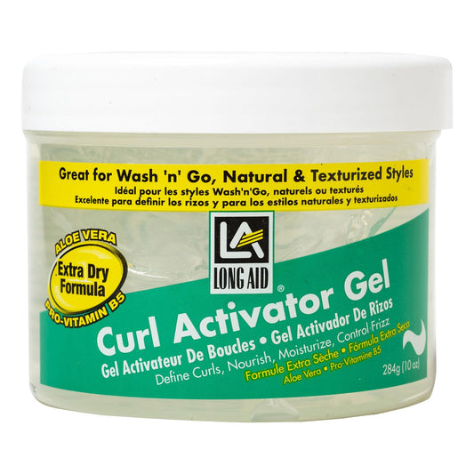 AMPRO front packaging view showing 10 oz gel for defined curls and hydration
