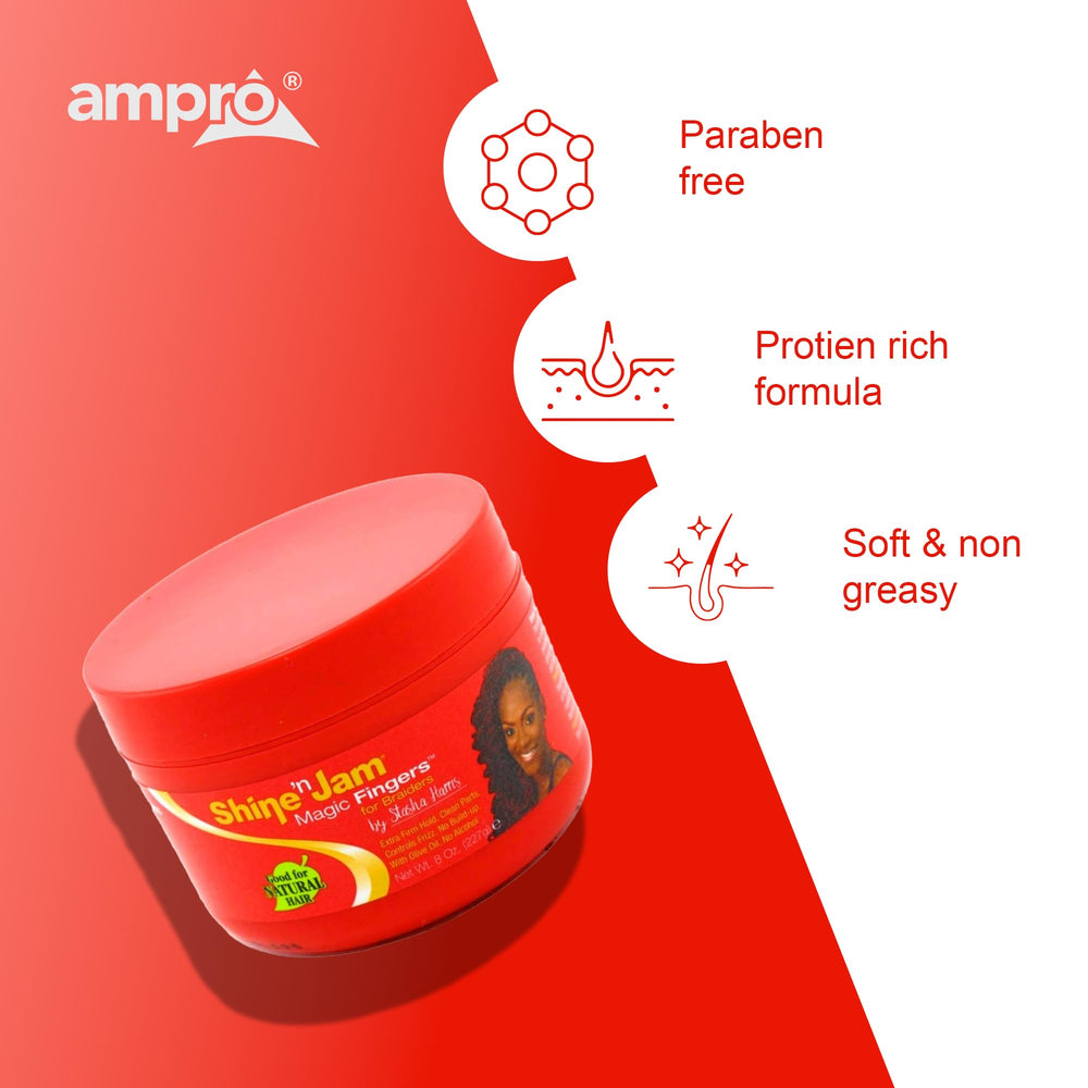 AmPro Magic Fingers 8 oz tub next to a hand for size and scale