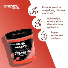 AmPro product in stylist hands in salon delivering targeted scalp protection