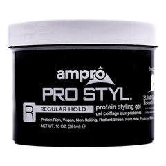 AMPRO Pro Styl front jar showing label and 10 oz size for clear product identification