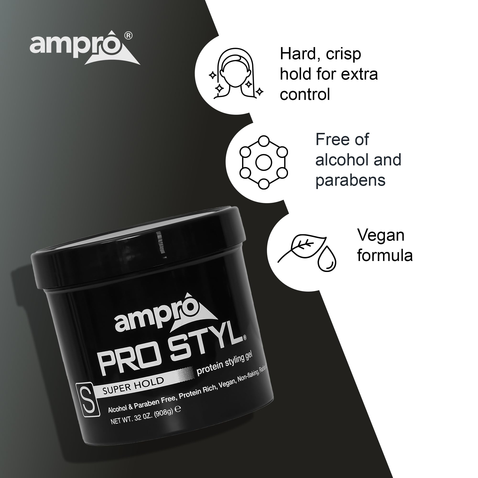 AmPro jar beside common objects to show 32 oz scale and professional value