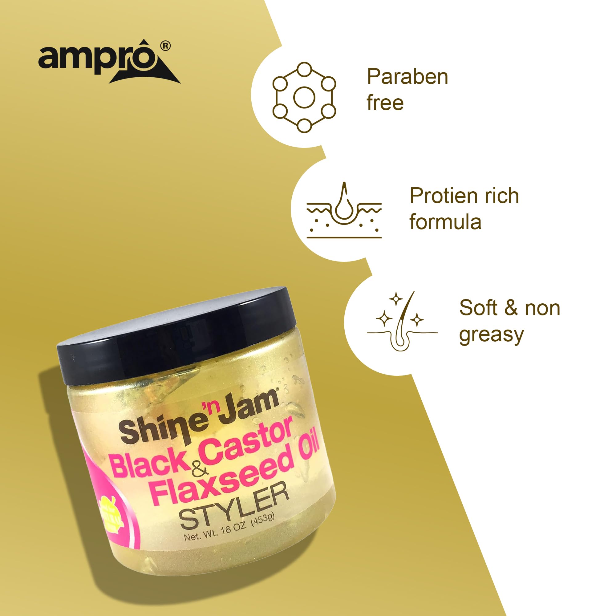 AmPro 16 oz jar next to a ruler showing scale and travel-friendly size benefit
