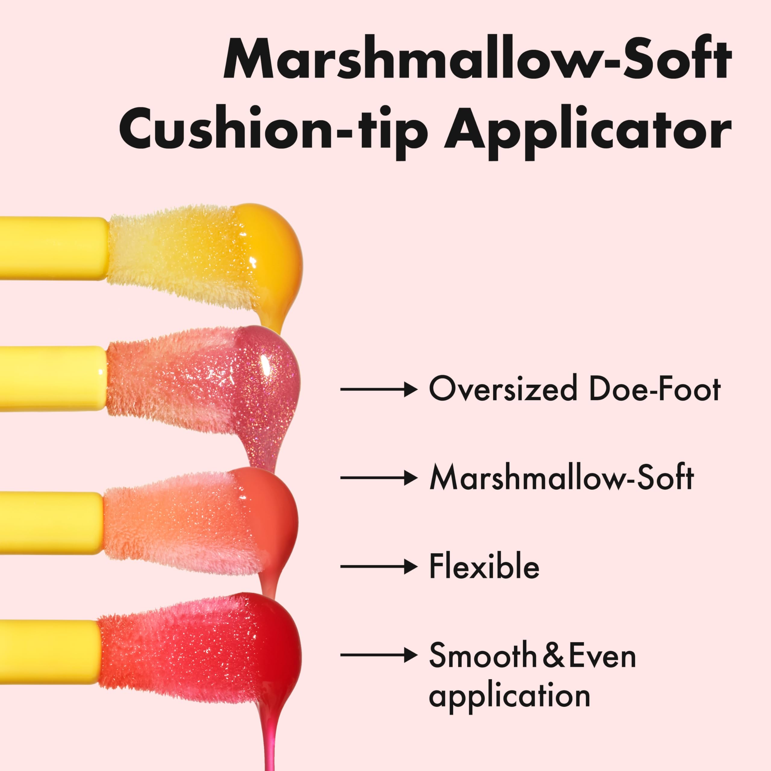 Amuse banana lip oil applicator detail highlighting easy precise application benefit