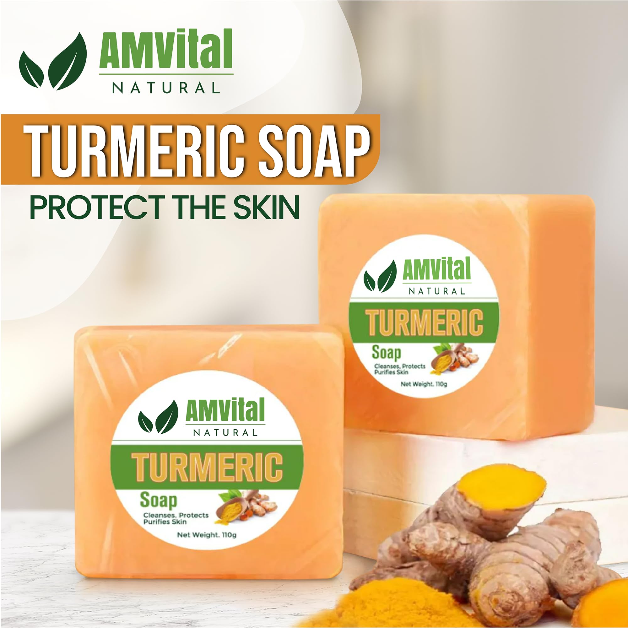 AMVital soap close-up texture highlighting handmade, natural surface