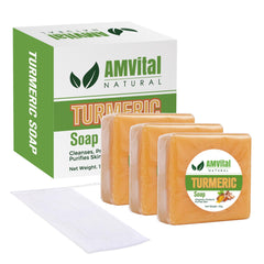 AMVital soap front packaging showing turmeric and lemongrass freshness