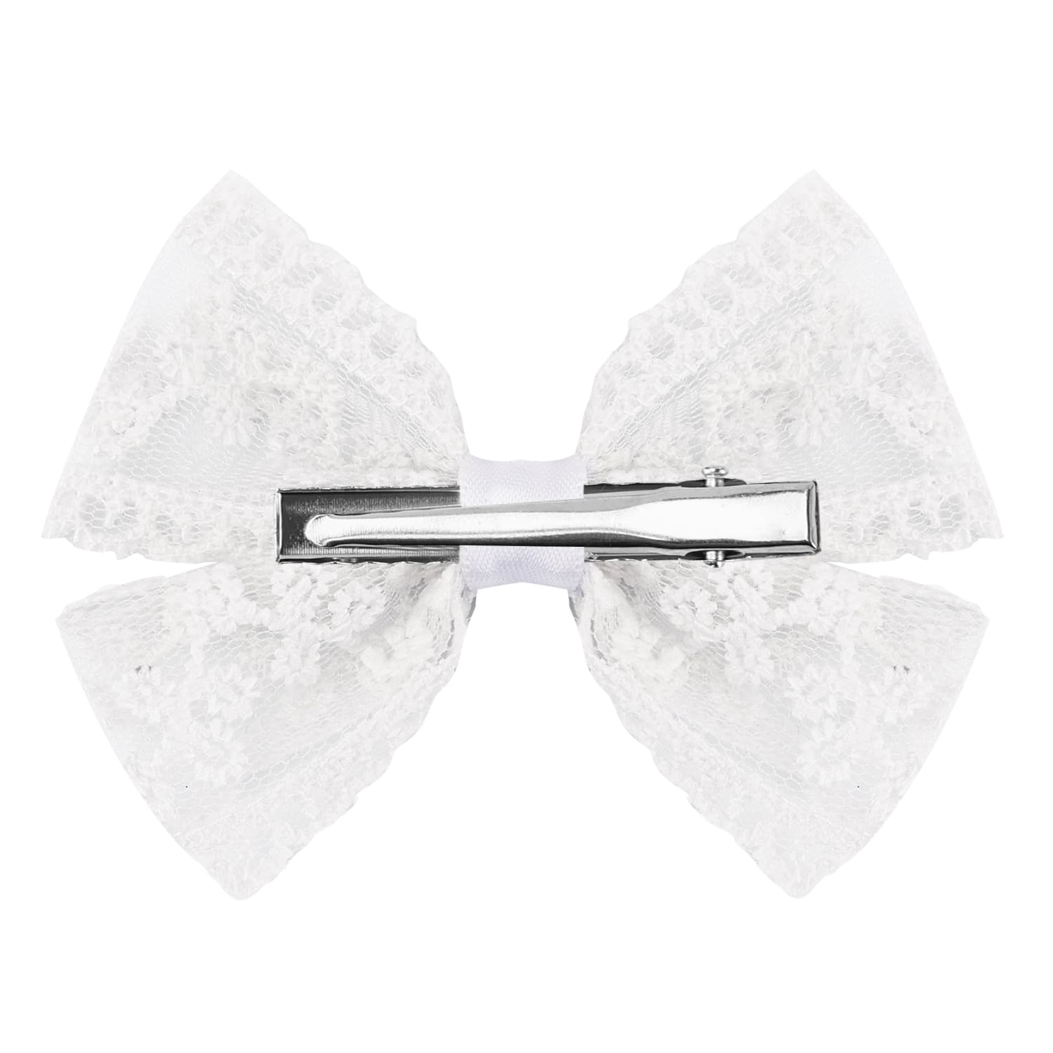 Amybasic bow clip worn in a child’s hair showing secure hold and pretty accent