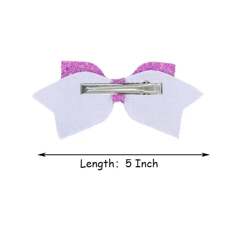 Amybasic girl wearing bow in ponytail showing colorful accent for photos and festive outfits