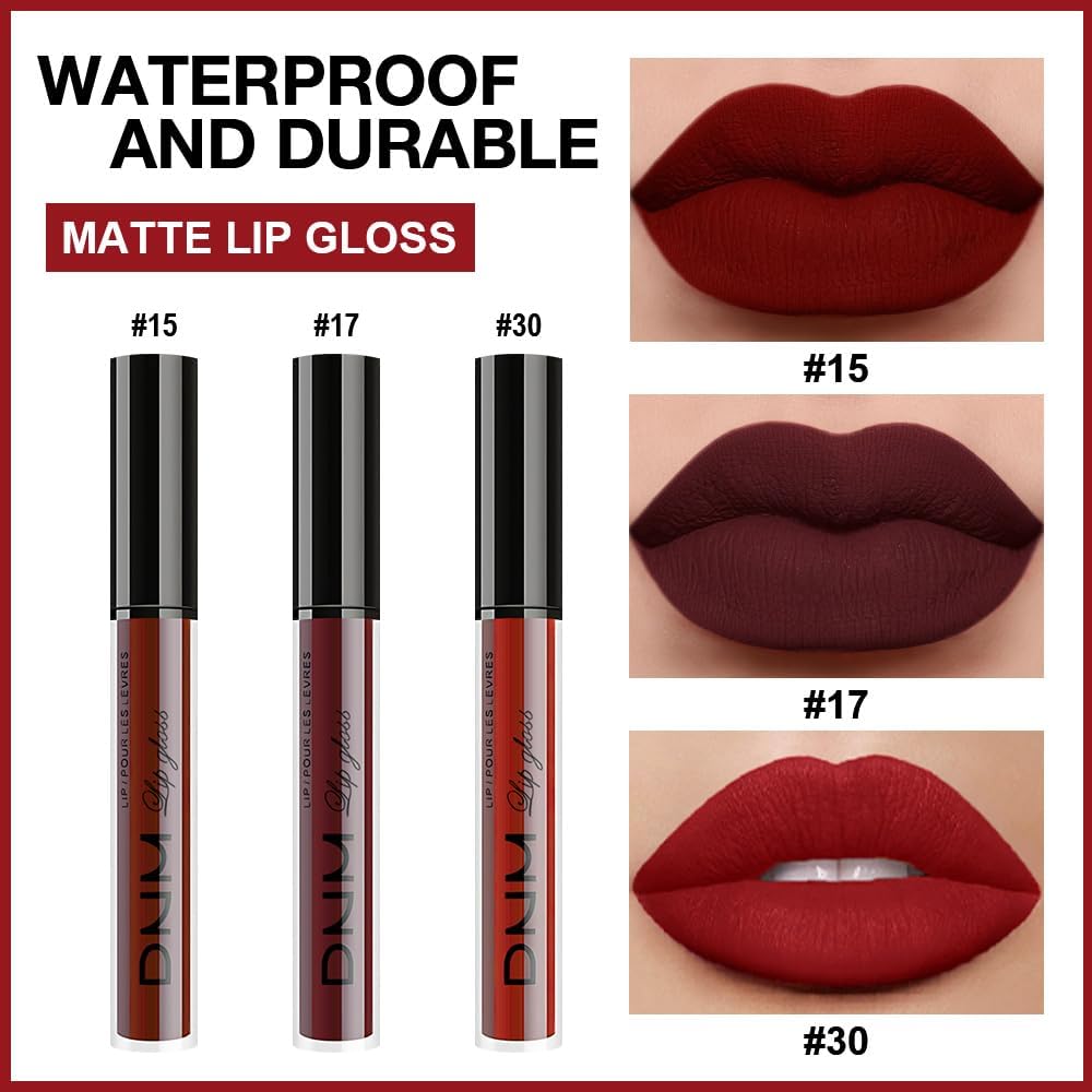 AMY'S DIARY three matte tubes arranged flatlay shows shade variety and portability