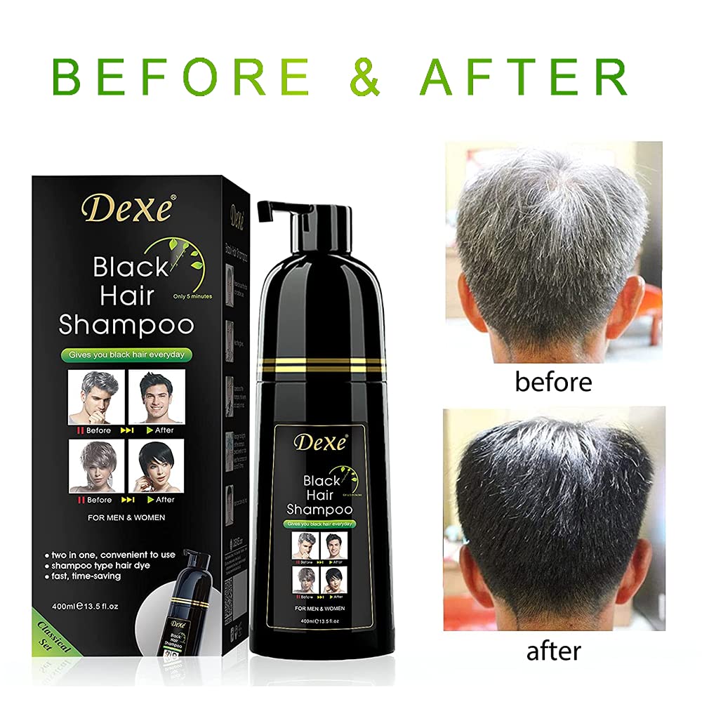 Amzfly before and after showing gray coverage and natural black result
