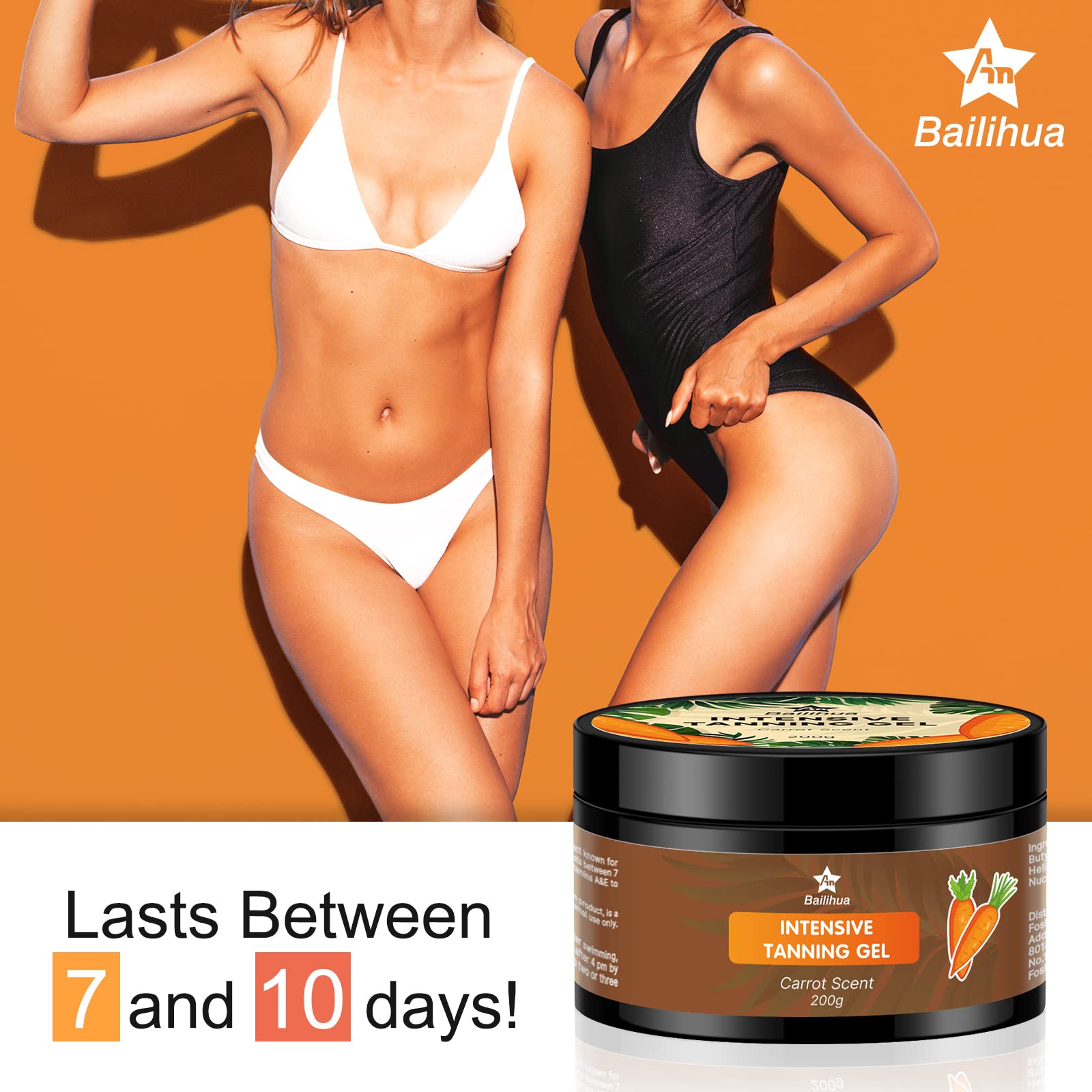 AN BAILIHUA model at beach using gel for deep golden glow