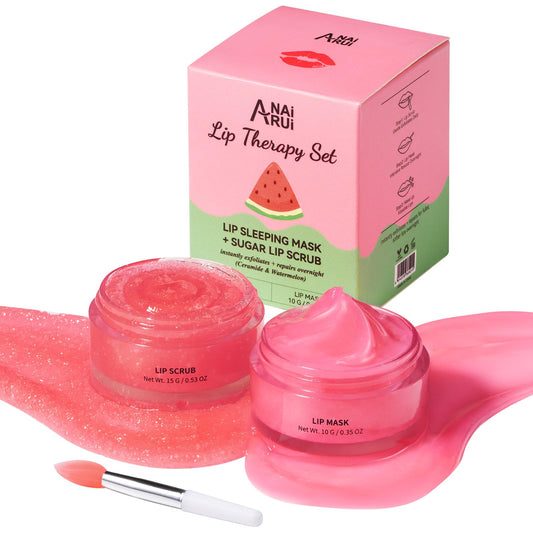 ANAI RUI front packaging showing complete lip mask and scrub set benefits