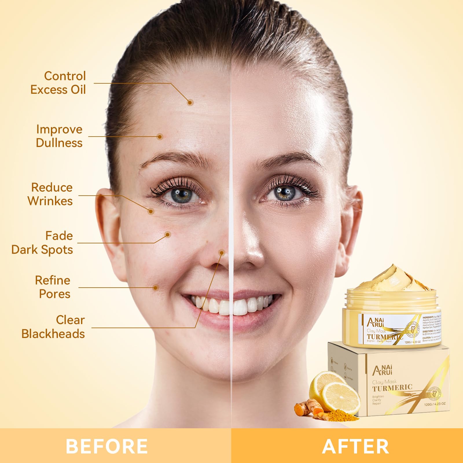 ANAI RUI mask applied on cheek demonstrating smoothing action