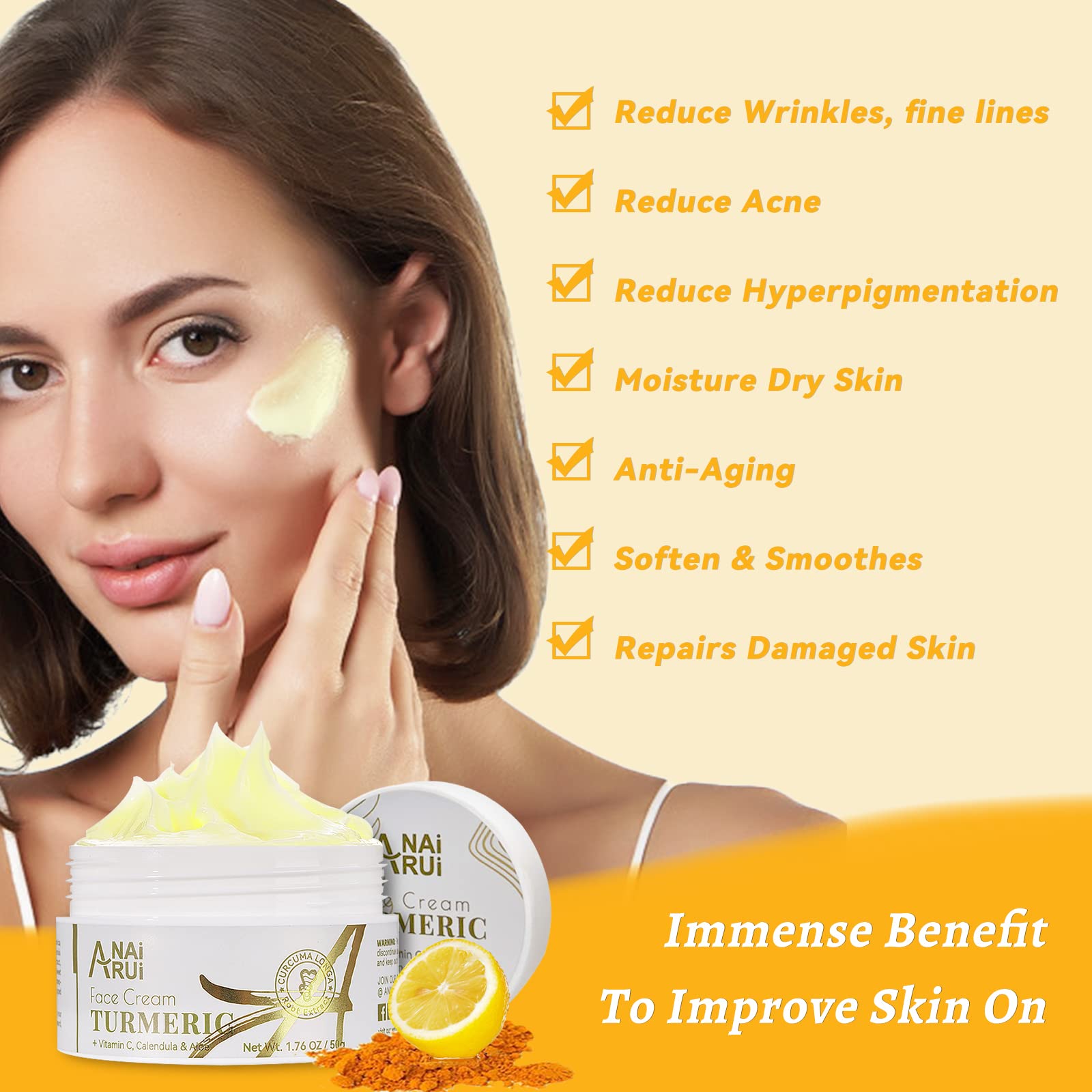 ANAI RUI open jar displaying rich cream texture for quick absorption benefit