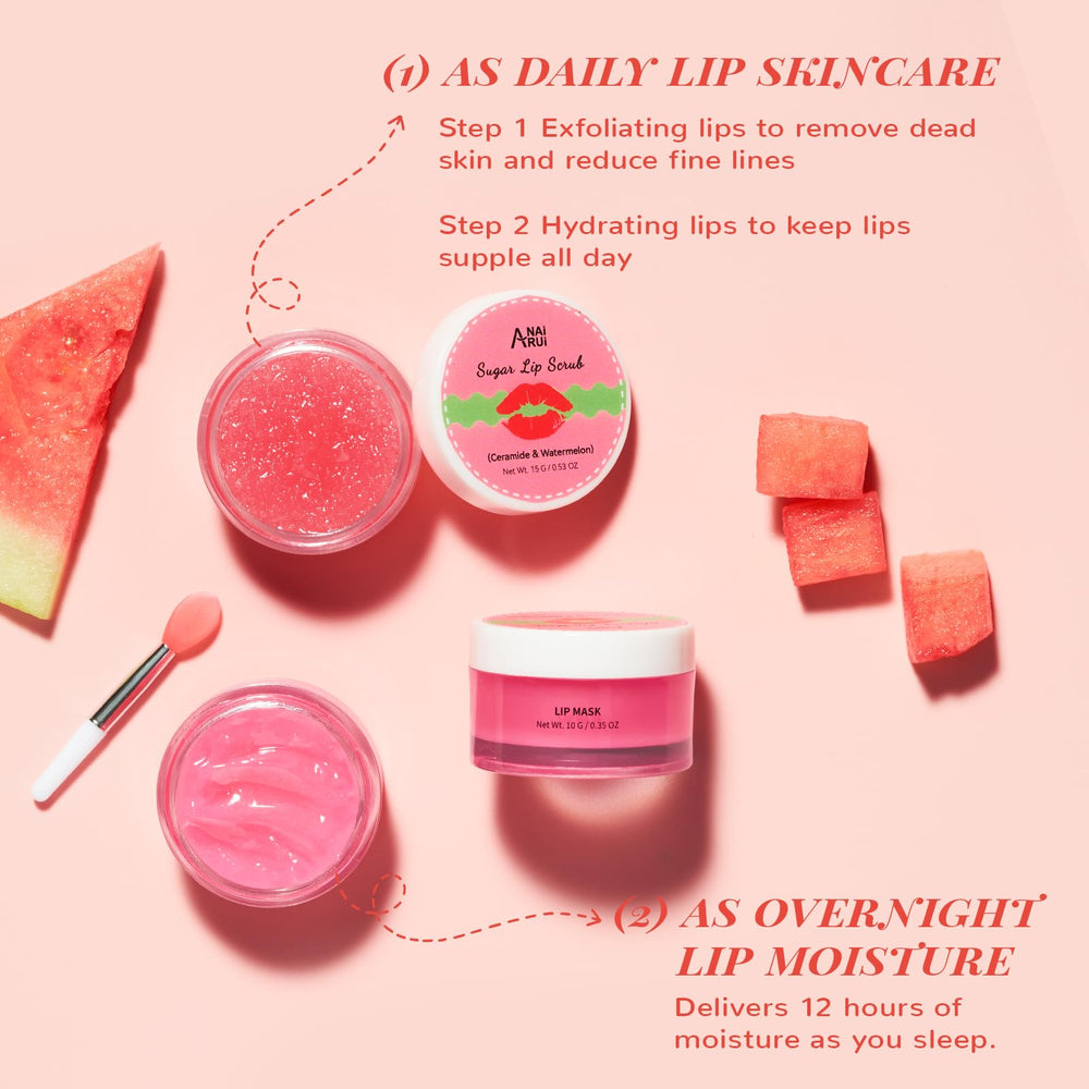 ANAI RUI applying overnight mask to lips highlighting restorative effect