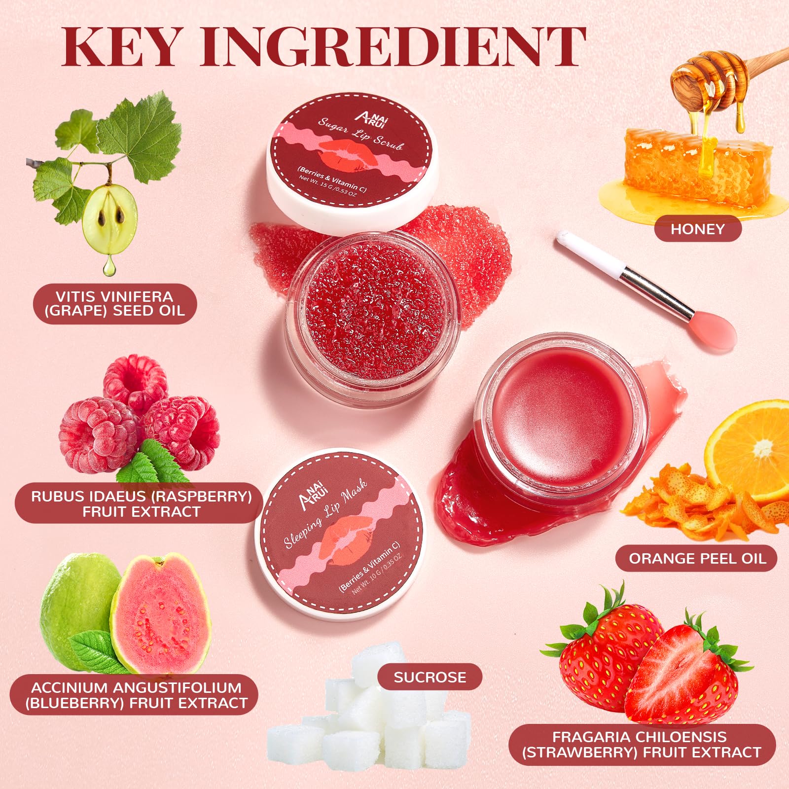 ANAI RUI sugar scrub texture close-up showing gentle exfoliation benefit