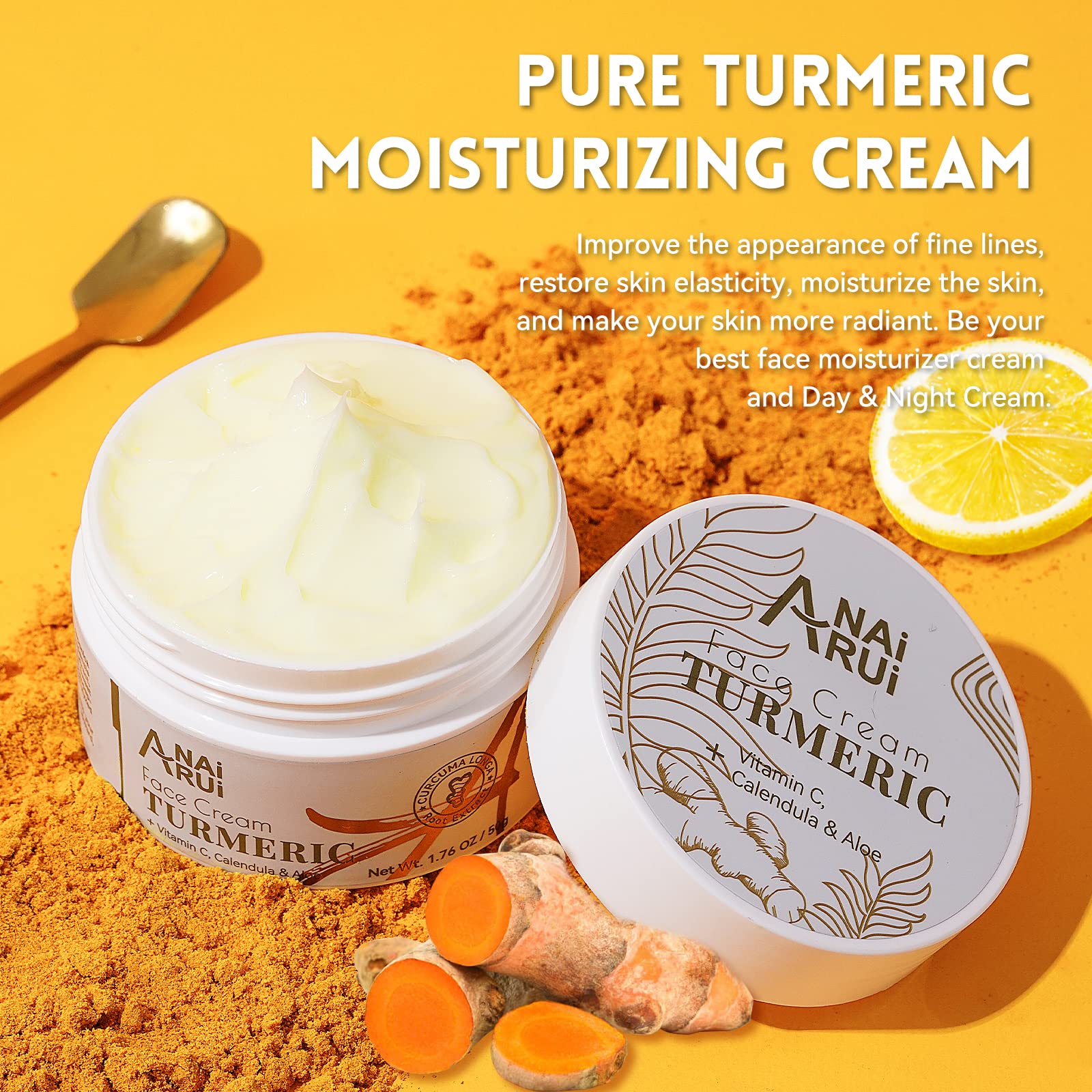 ANAI RUI turmeric root closeup highlighting antioxidant ingredient for brighter skin