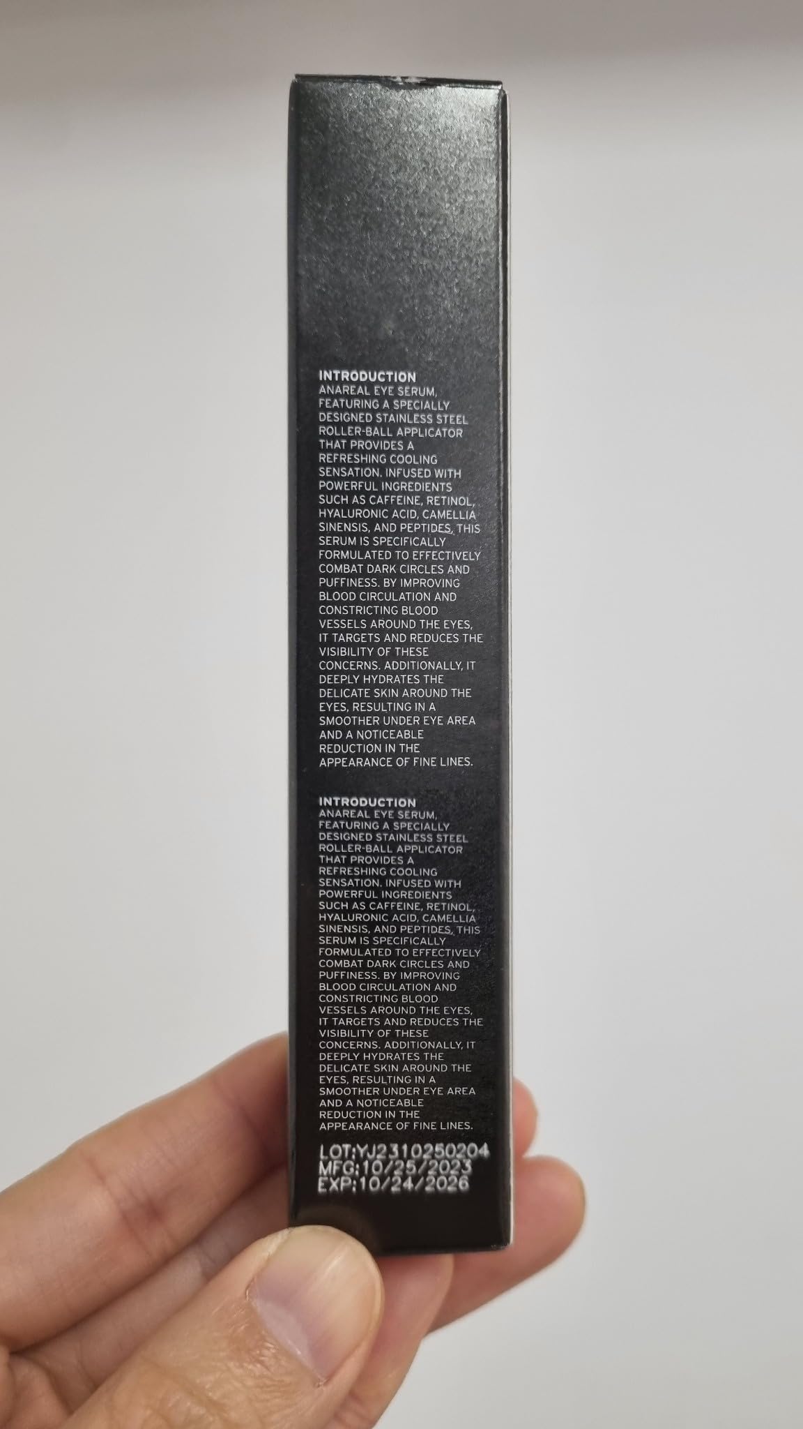 ANAREAL product label and directions for proper application