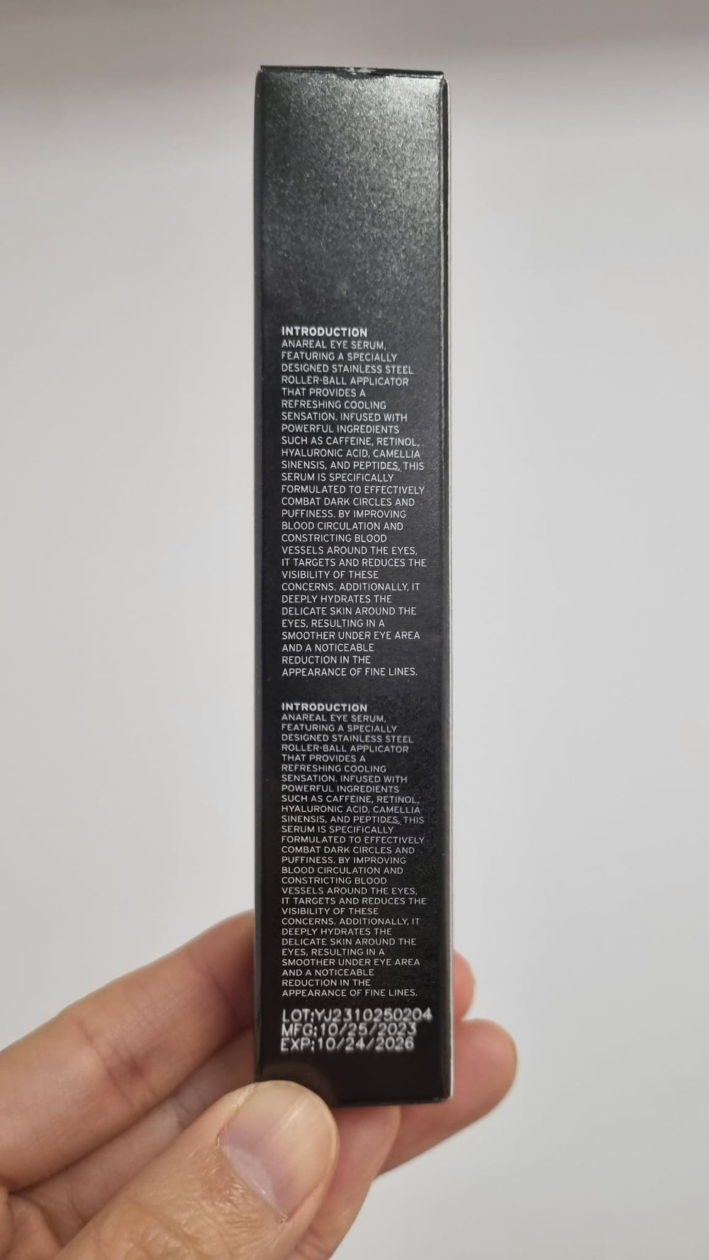 ANAREAL product label and directions for proper application