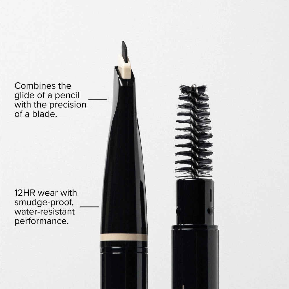Anastasia Beverly Hills applying pencil with spoolie for precise shaping and seamless blending