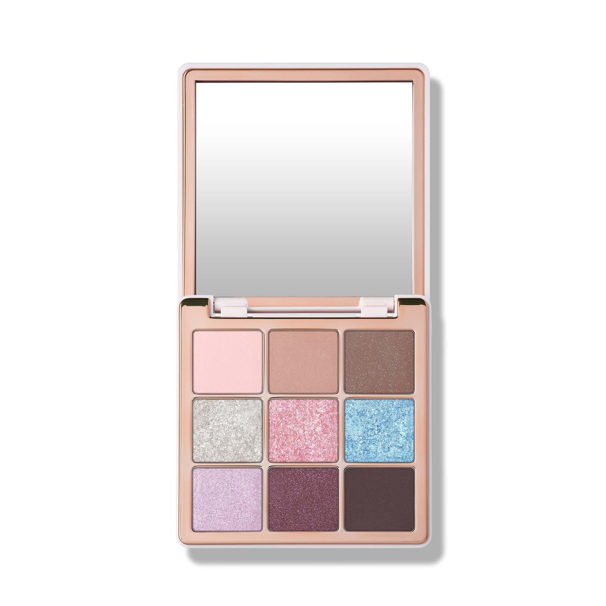Anastasia Beverly Hills mini sugar palette close-up of pan textures, showcasing blendable pigment