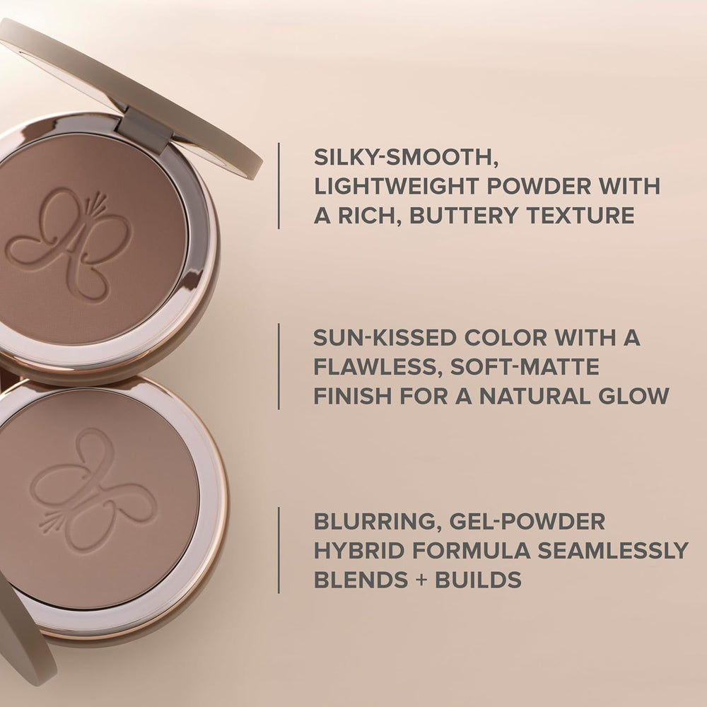 Anastasia Beverly Hills compact held in hand demonstrating compact size and portability