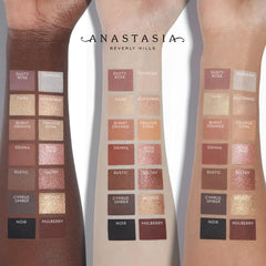 Anastasia Beverly Hills swatches on skin highlighting color payoff and blendability