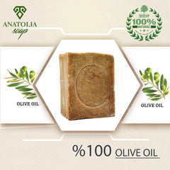 Anatolia Soap label detail highlighting ingredient simplicity and transparent panel