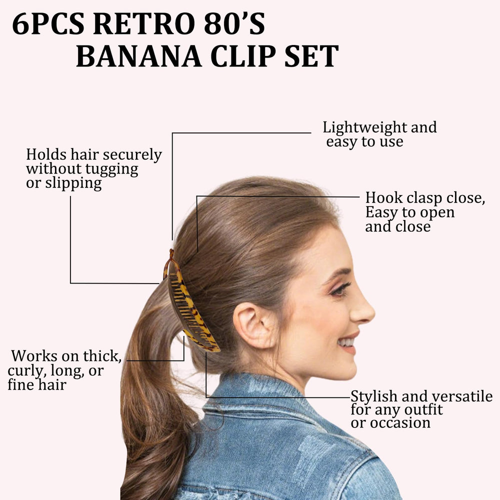 ANBALA banana clip securing a voluminous ponytail for crease-free wear
