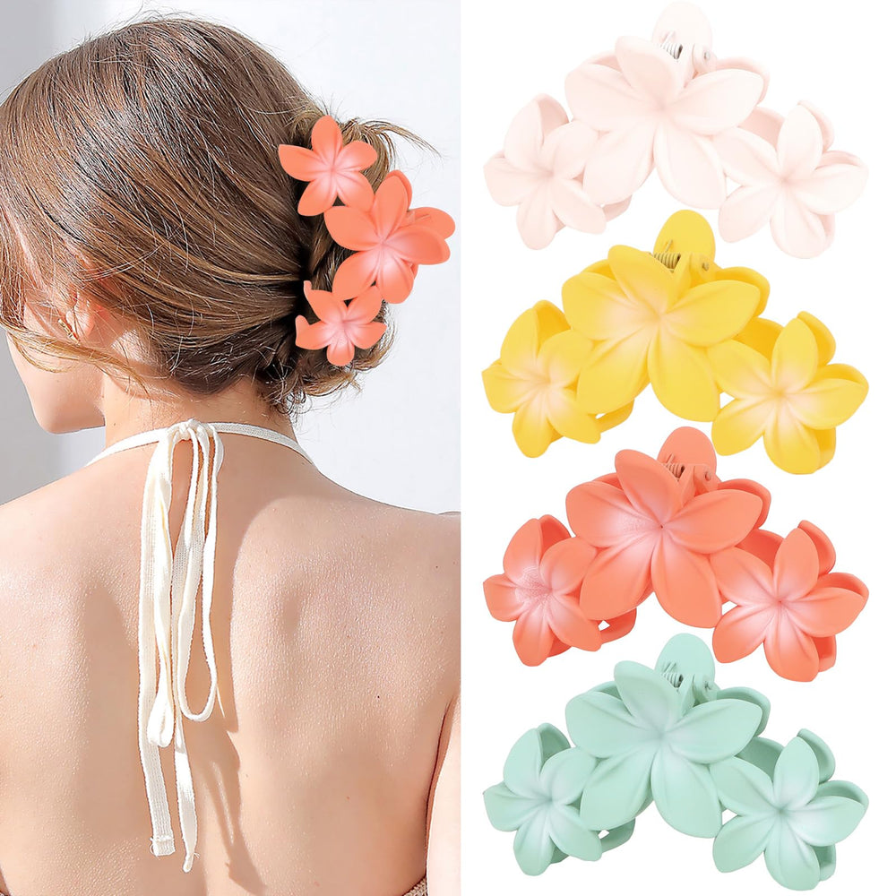 ANBALA front packaging showing four colorful plumeria clips and secure hold