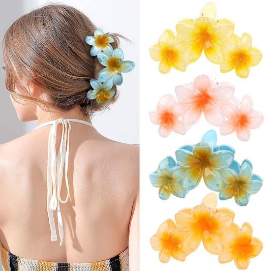 ANBALA front view large flower clips showing colorful beach style and secure hold