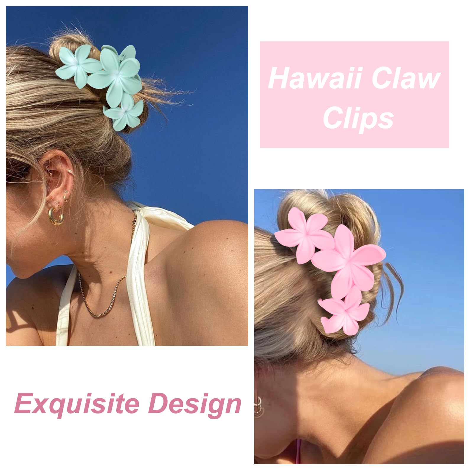 ANBALA plumeria clip worn in hair showing secure hold and stylish look