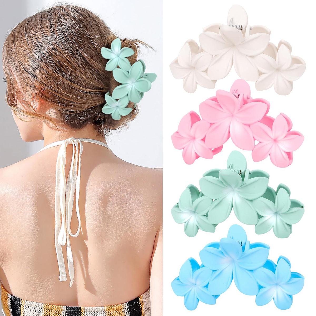 ANBALA plumeria clip front packaging showing colorful set and durable design